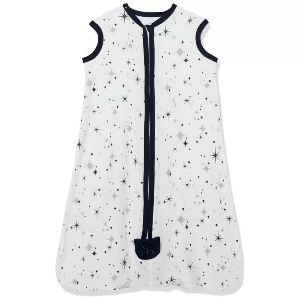 HonestBaby Organic Cotton Matelasse Wearable Blanket Bright White MediumJumbo Twinkle Navy