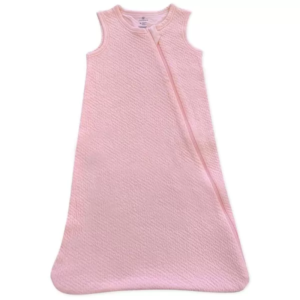 HonestBaby Organic Cotton Matelasse Wearable Blanket Bright White MediumPink