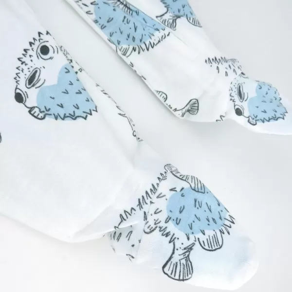 imageHonestBaby Baby Boys Sleep and Play Footed Pajamas OnePiece Sleeper Jumpsuit Zipfront Pjs Organic CottonBlow Fish