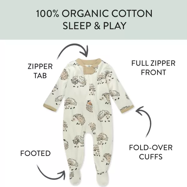 imageHonestBaby Baby Boys Sleep and Play Footed Pajamas OnePiece Sleeper Jumpsuit Zipfront Pjs Organic CottonCamo Hog