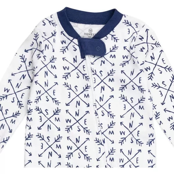 imageHonestBaby Baby Boys Sleep and Play Footed Pajamas OnePiece Sleeper Jumpsuit Zipfront Pjs Organic CottonCompass