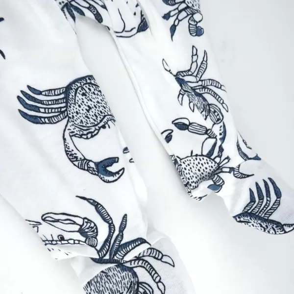 imageHonestBaby Baby Boys Sleep and Play Footed Pajamas OnePiece Sleeper Jumpsuit Zipfront Pjs Organic CottonCrabs