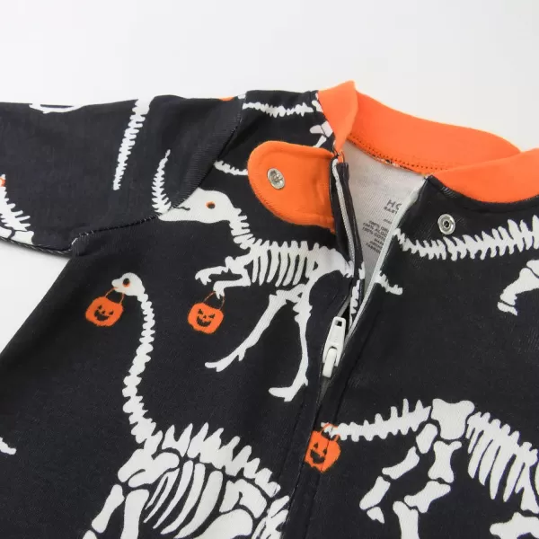imageHonestBaby Baby Boys Sleep and Play Footed Pajamas OnePiece Sleeper Jumpsuit Zipfront Pjs Organic CottonDino Ween
