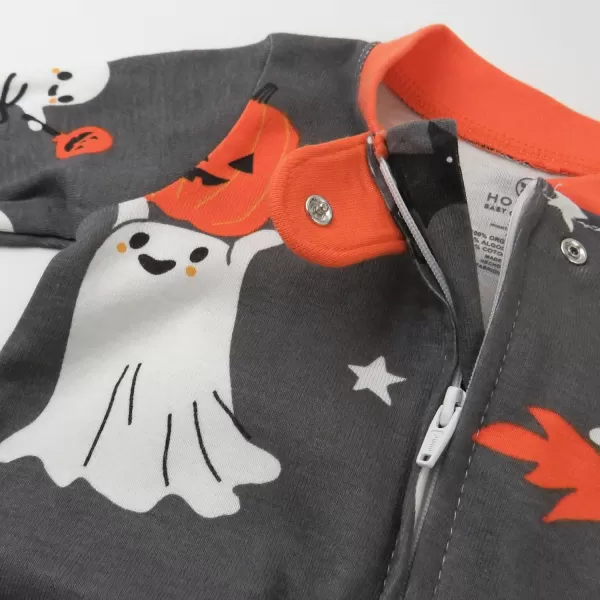 imageHonestBaby Baby Boys Sleep and Play Footed Pajamas OnePiece Sleeper Jumpsuit Zipfront Pjs Organic CottonGhost Party