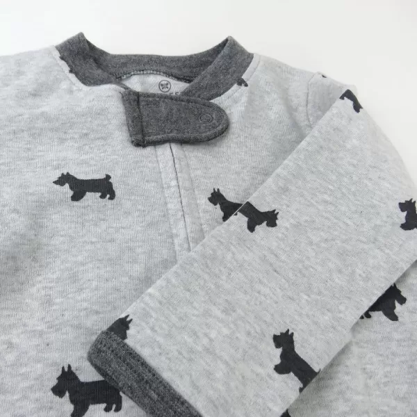 imageHonestBaby Baby Boys Sleep and Play Footed Pajamas OnePiece Sleeper Jumpsuit Zipfront Pjs Organic CottonGrey Scotty Dog