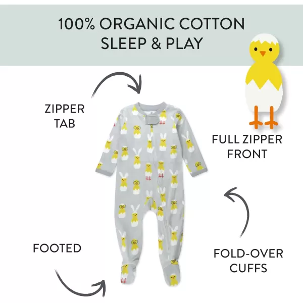 imageHonestBaby Baby Boys Sleep and Play Footed Pajamas OnePiece Sleeper Jumpsuit Zipfront Pjs Organic CottonHatched