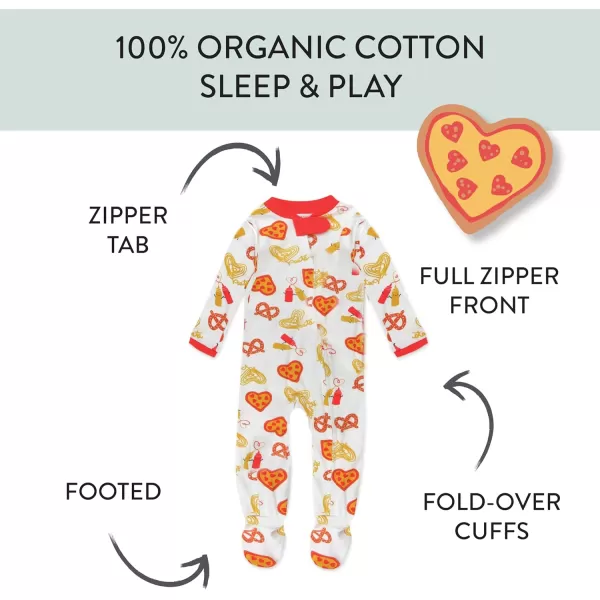 imageHonestBaby Baby Boys Sleep and Play Footed Pajamas OnePiece Sleeper Jumpsuit Zipfront Pjs Organic CottonJunk Food Lover