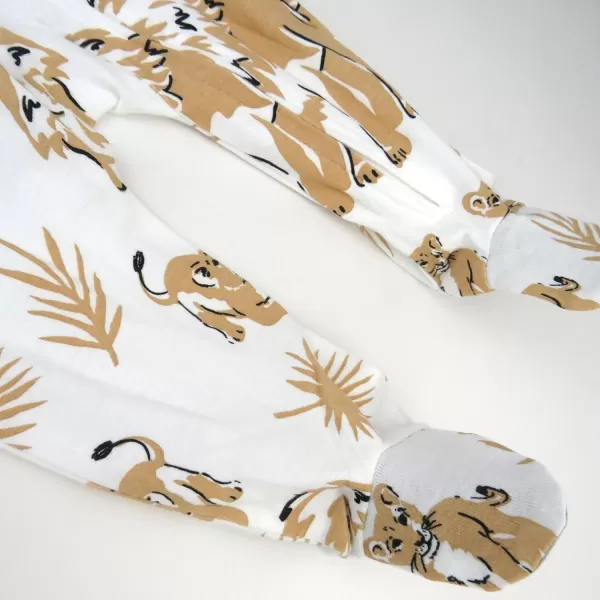 imageHonestBaby Baby Boys Sleep and Play Footed Pajamas OnePiece Sleeper Jumpsuit Zipfront Pjs Organic CottonLion