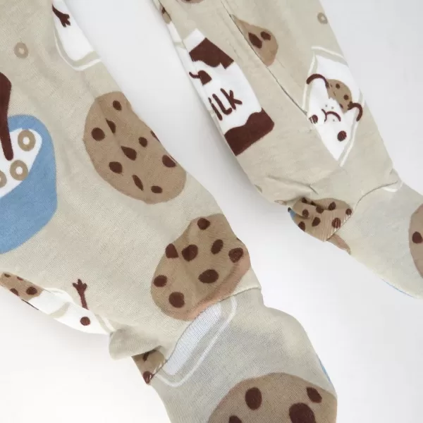 imageHonestBaby Baby Boys Sleep and Play Footed Pajamas OnePiece Sleeper Jumpsuit Zipfront Pjs Organic CottonMilk N Cookies