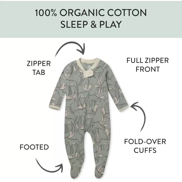 imageHonestBaby Baby Boys Sleep and Play Footed Pajamas OnePiece Sleeper Jumpsuit Zipfront Pjs Organic CottonMoose Mayhem