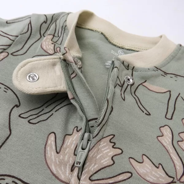 imageHonestBaby Baby Boys Sleep and Play Footed Pajamas OnePiece Sleeper Jumpsuit Zipfront Pjs Organic CottonMoose Mayhem