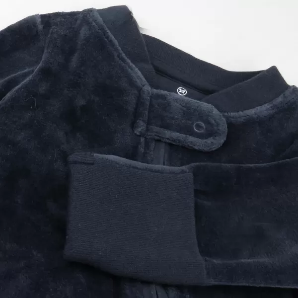imageHonestBaby Baby Boys Sleep and Play Footed Pajamas OnePiece Sleeper Jumpsuit Zipfront Pjs Organic CottonNavy Velour