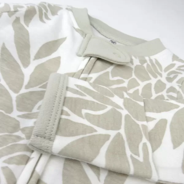 imageHonestBaby Baby Boys Sleep and Play Footed Pajamas OnePiece Sleeper Jumpsuit Zipfront Pjs Organic CottonPineapple Leaf Ivory
