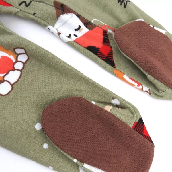 imageHonestBaby Baby Boys Sleep and Play Footed Pajamas OnePiece Sleeper Jumpsuit Zipfront Pjs Organic CottonSmores Camp