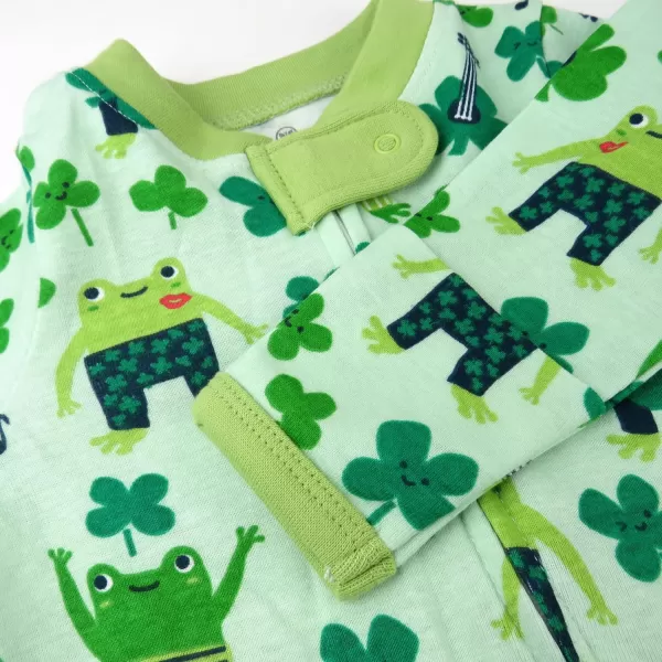imageHonestBaby Baby Boys Sleep and Play Footed Pajamas OnePiece Sleeper Jumpsuit Zipfront Pjs Organic CottonSt Pats Boy