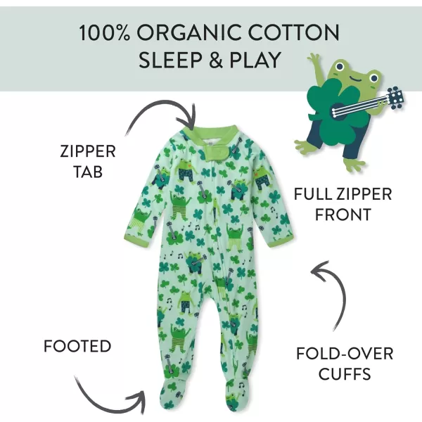 imageHonestBaby Baby Boys Sleep and Play Footed Pajamas OnePiece Sleeper Jumpsuit Zipfront Pjs Organic CottonSt Pats Boy