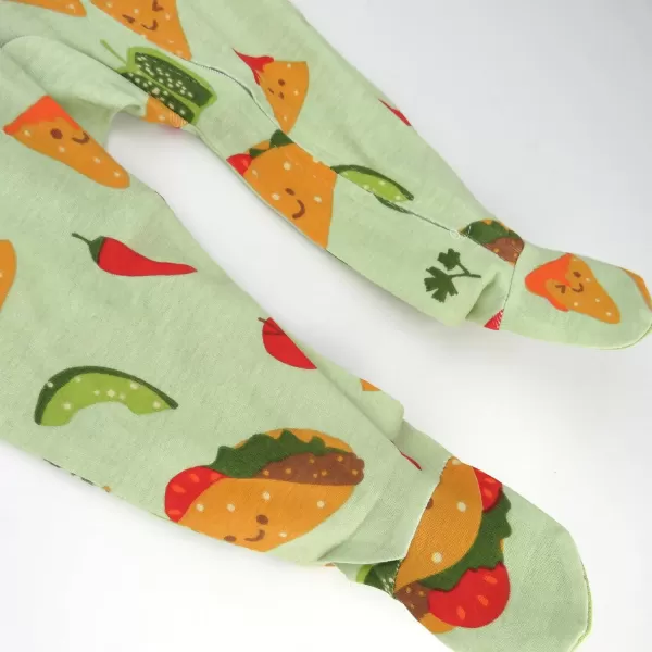 imageHonestBaby Baby Boys Sleep and Play Footed Pajamas OnePiece Sleeper Jumpsuit Zipfront Pjs Organic CottonTaco Time