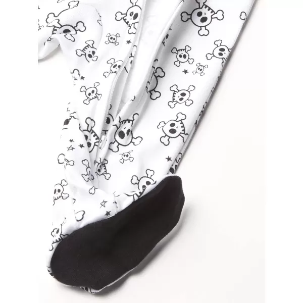 imageHonestBaby Baby Boys Sleep and Play Footed Pajamas OnePiece Sleeper Jumpsuit Zipfront Pjs Organic CottonTossed Skulls
