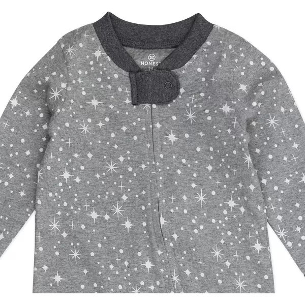 imageHonestBaby Baby Boys Sleep and Play Footed Pajamas OnePiece Sleeper Jumpsuit Zipfront Pjs Organic CottonTwinkle Star