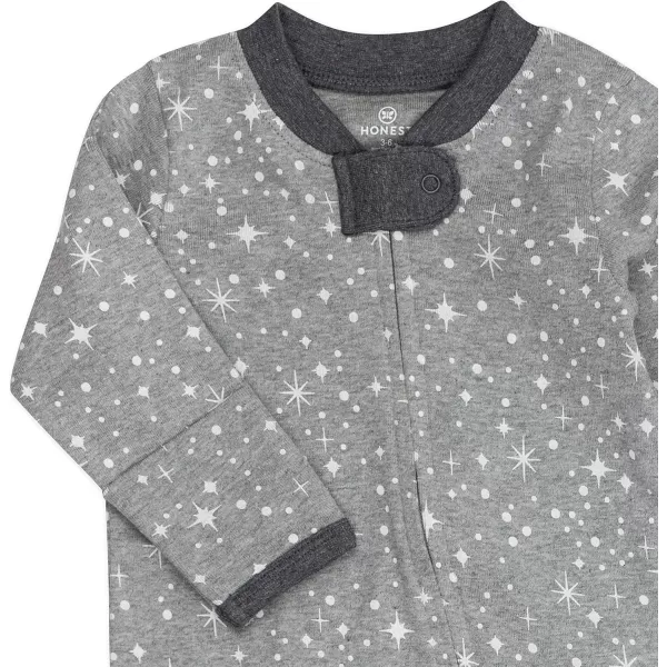 imageHonestBaby Baby Boys Sleep and Play Footed Pajamas OnePiece Sleeper Jumpsuit Zipfront Pjs Organic CottonTwinkle Star