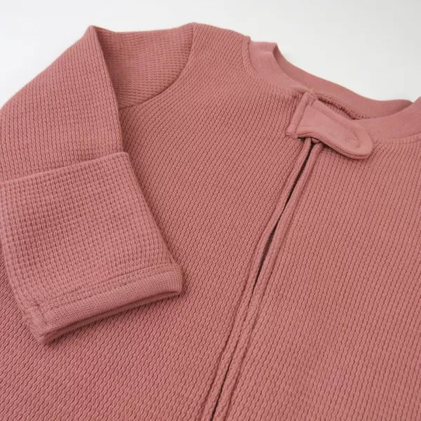 imageHonestBaby Baby Girls Sleep and Play Footed Pajamas OnePiece Sleeper Jumpsuit Zipfront Pjs Organic CottonAsh Rose