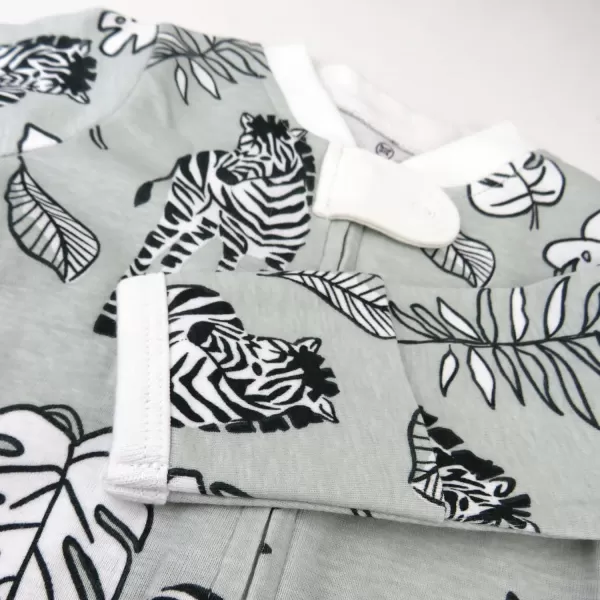 imageHonestBaby Baby Girls Sleep and Play Footed Pajamas OnePiece Sleeper Jumpsuit Zipfront Pjs Organic CottonBaby Zebra Camo