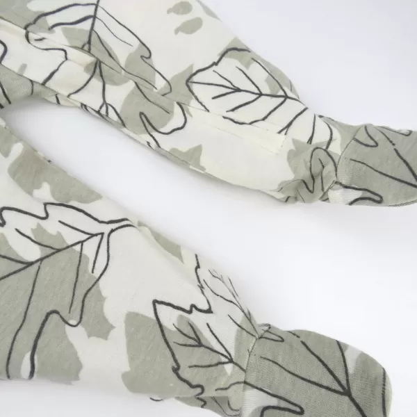 imageHonestBaby Baby Girls Sleep and Play Footed Pajamas OnePiece Sleeper Jumpsuit Zipfront Pjs Organic CottonPaw Leaves