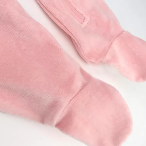 imageHonestBaby Baby Girls Sleep and Play Footed Pajamas OnePiece Sleeper Jumpsuit Zipfront Pjs Organic CottonPink Velour