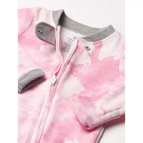 imageHonestBaby Baby Girls Sleep and Play Footed Pajamas OnePiece Sleeper Jumpsuit Zipfront Pjs Organic CottonRose Color World