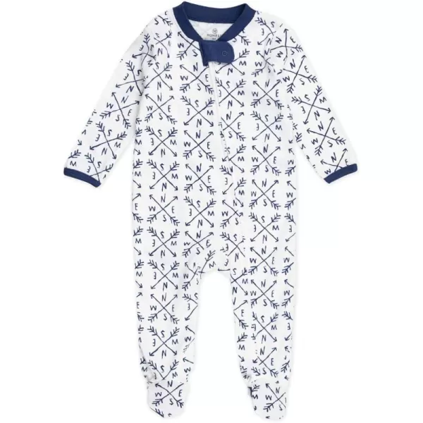 imageHonestBaby Baby Boys Sleep and Play Footed Pajamas OnePiece Sleeper Jumpsuit Zipfront Pjs Organic CottonCompass