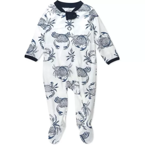 imageHonestBaby Baby Boys Sleep and Play Footed Pajamas OnePiece Sleeper Jumpsuit Zipfront Pjs Organic CottonCrabs