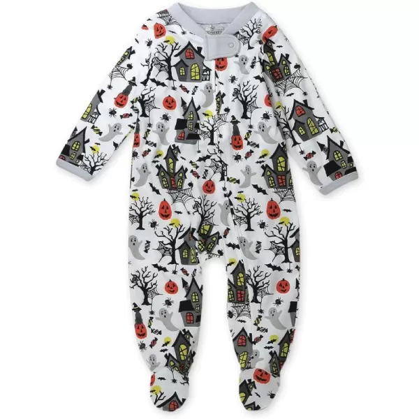 imageHonestBaby Baby Boys Sleep and Play Footed Pajamas OnePiece Sleeper Jumpsuit Zipfront Pjs Organic CottonHaunted House