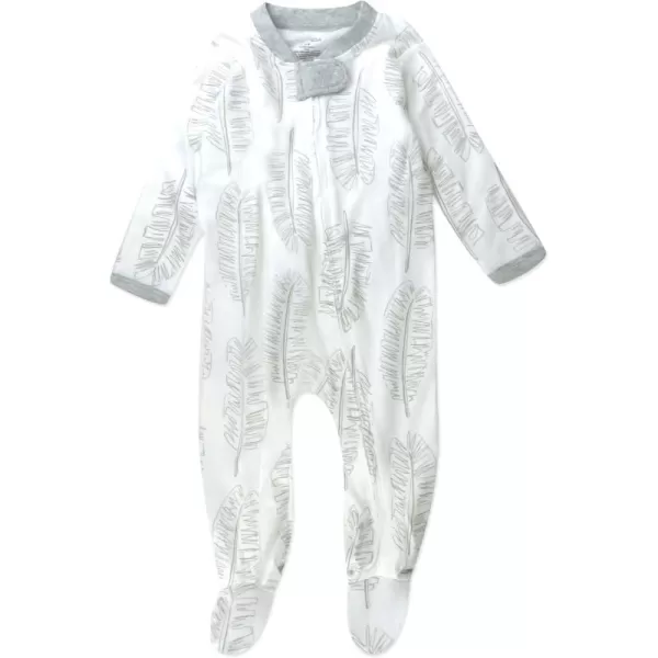 imageHonestBaby Baby Boys Sleep and Play Footed Pajamas OnePiece Sleeper Jumpsuit Zipfront Pjs Organic CottonJumbo Leaf Sage Sage