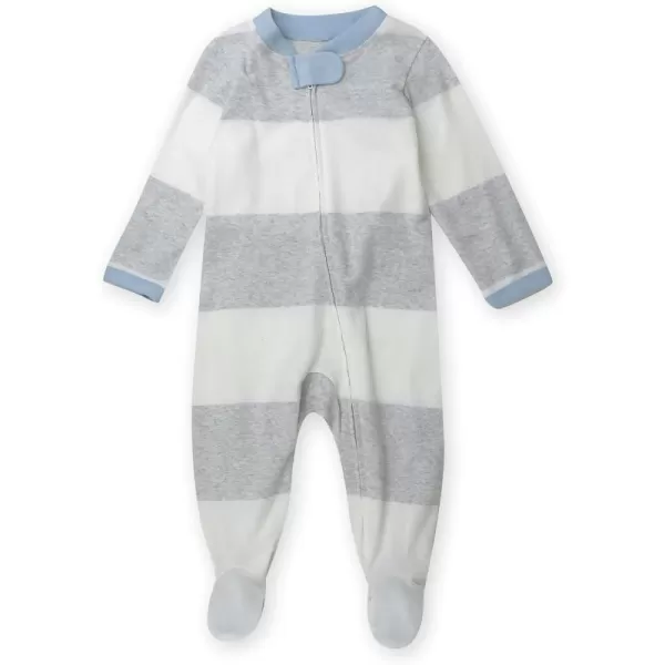 Rugby Stripe Light Heather Gray
