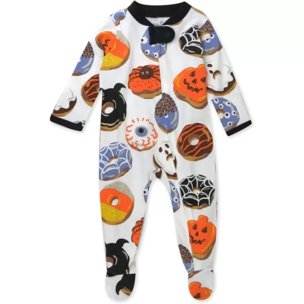 imageHonestBaby Baby Boys Sleep and Play Footed Pajamas OnePiece Sleeper Jumpsuit Zipfront Pjs Organic CottonSpooookeey Donuts