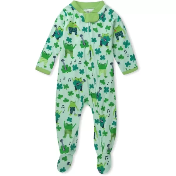 imageHonestBaby Baby Boys Sleep and Play Footed Pajamas OnePiece Sleeper Jumpsuit Zipfront Pjs Organic CottonSt Pats Boy