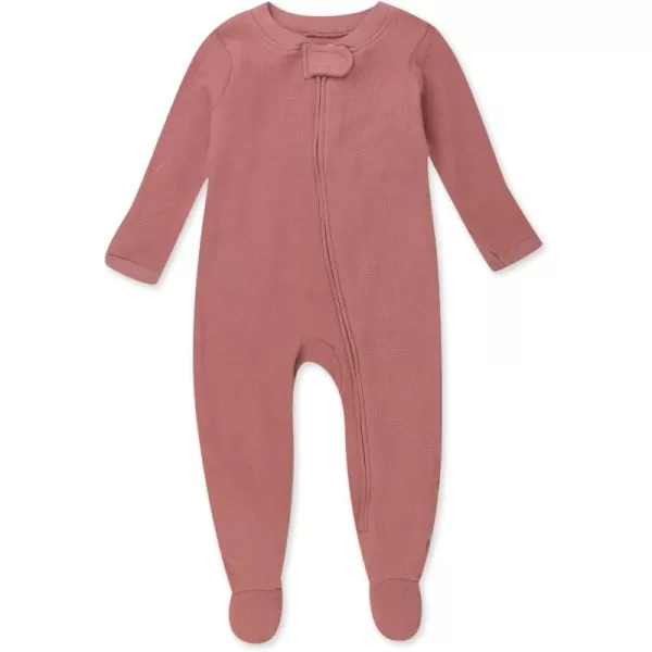imageHonestBaby Baby Girls Sleep and Play Footed Pajamas OnePiece Sleeper Jumpsuit Zipfront Pjs Organic CottonAsh Rose
