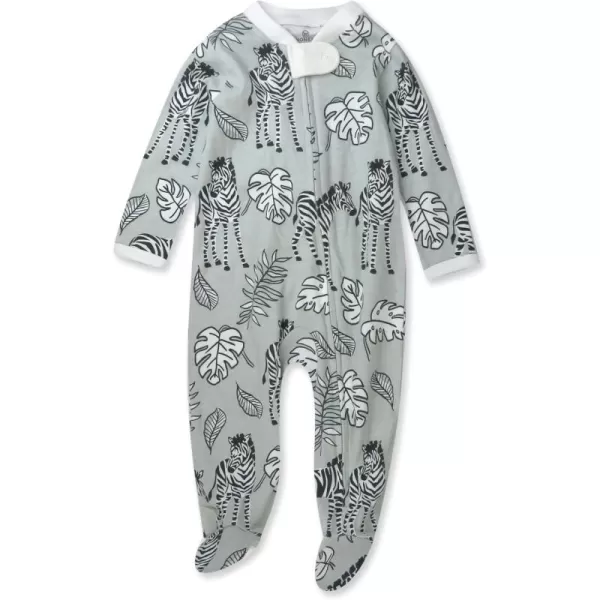 imageHonestBaby Baby Girls Sleep and Play Footed Pajamas OnePiece Sleeper Jumpsuit Zipfront Pjs Organic CottonBaby Zebra Camo