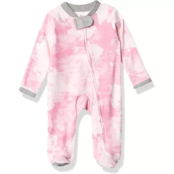 imageHonestBaby Baby Girls Sleep and Play Footed Pajamas OnePiece Sleeper Jumpsuit Zipfront Pjs Organic CottonRose Color World
