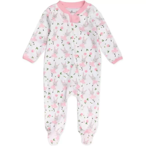 imageHonestBaby Baby Girls Sleep and Play Footed Pajamas OnePiece Sleeper Jumpsuit Zipfront Pjs Organic CottonTutu Cute