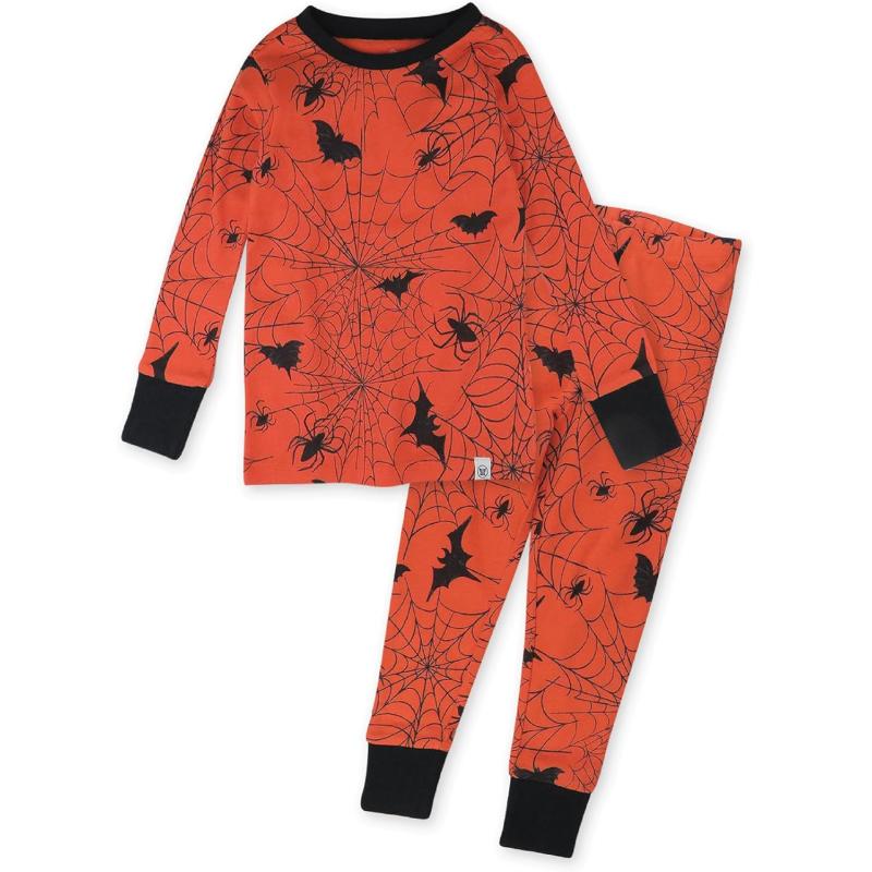 imageHonestBaby 2Piece Pajamas Sleepwear PJs 100 Organic Cotton for Infant Baby and Toddler Boys ampamp Girls UnisexSpider Web