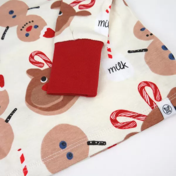 imageHonestBaby 2Piece Pajamas Sleepwear PJs 100 Organic Cotton for Infant Baby and Toddler Boys ampamp Girls UnisexBreakfast Deer