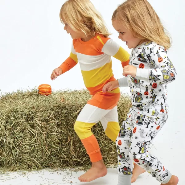 imageHonestBaby 2Piece Pajamas Sleepwear PJs 100 Organic Cotton for Infant Baby and Toddler Boys ampamp Girls UnisexCandy Corn
