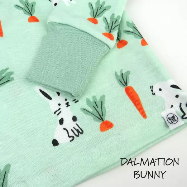 imageHonestBaby 2Piece Pajamas Sleepwear PJs 100 Organic Cotton for Infant Baby and Toddler Boys ampamp Girls UnisexDalmatian Bunny