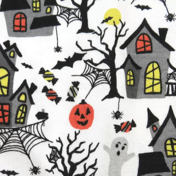 imageHonestBaby 2Piece Pajamas Sleepwear PJs 100 Organic Cotton for Infant Baby and Toddler Boys ampamp Girls UnisexHaunted House