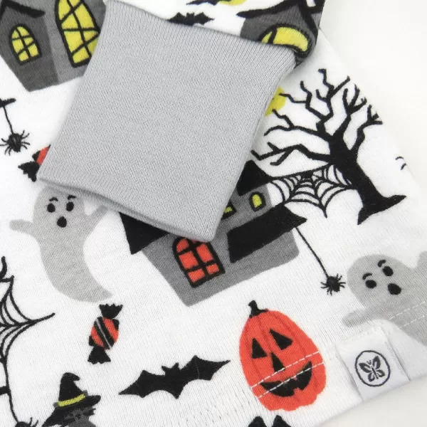 imageHonestBaby 2Piece Pajamas Sleepwear PJs 100 Organic Cotton for Infant Baby and Toddler Boys ampamp Girls UnisexHaunted House