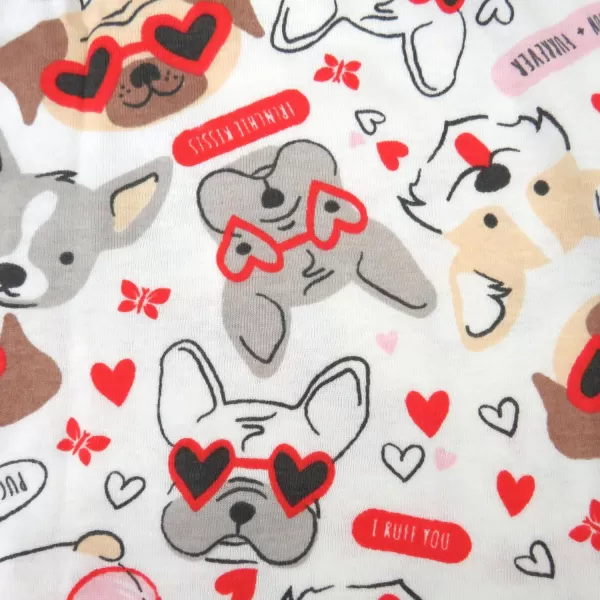 imageHonestBaby 2Piece Pajamas Sleepwear PJs 100 Organic Cotton for Infant Baby and Toddler Boys ampamp Girls UnisexPug Love