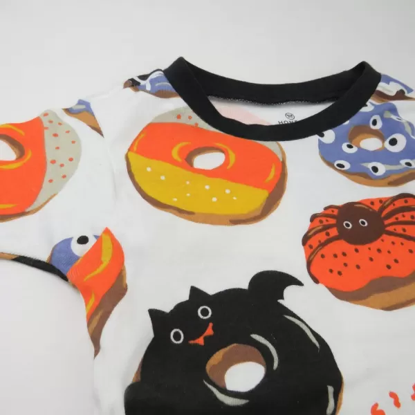 imageHonestBaby 2Piece Pajamas Sleepwear PJs 100 Organic Cotton for Infant Baby and Toddler Boys ampamp Girls UnisexSpooookeey Donuts