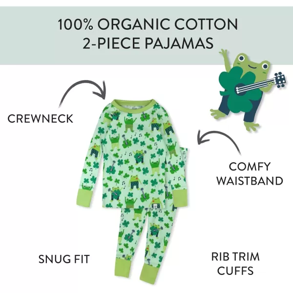 imageHonestBaby 2Piece Pajamas Sleepwear PJs 100 Organic Cotton for Infant Baby and Toddler Boys ampamp Girls UnisexSt Pats Boy