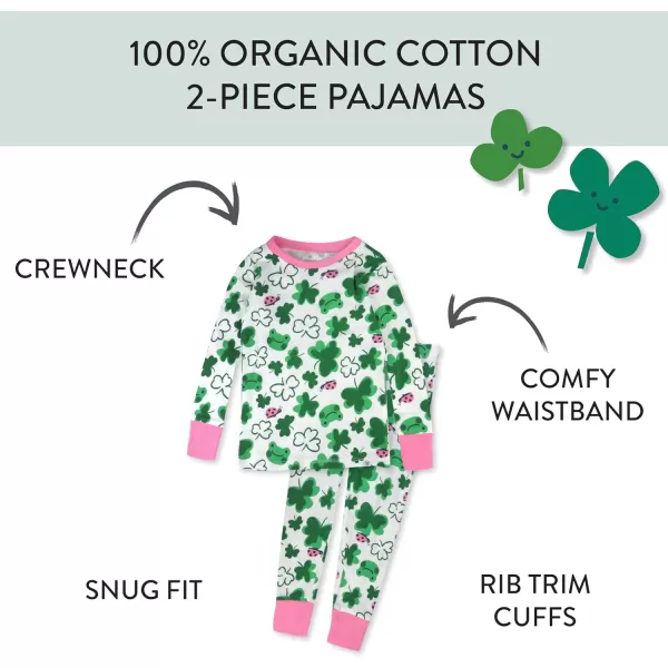 imageHonestBaby 2Piece Pajamas Sleepwear PJs 100 Organic Cotton for Infant Baby and Toddler Boys ampamp Girls UnisexSt Pats Girl